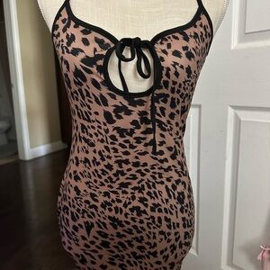 Leopard Print Halter Dress